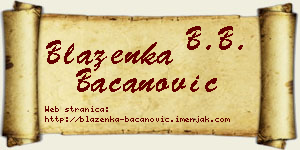 Blaženka Bacanović vizit kartica